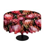 Pink Proteas Round Tablecloth