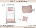 Kids Duvet Set Minimalistic Dusty Pink And Mustard