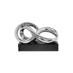 Silver Twist Sculpture On Black Base