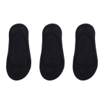 3-PACK Invisible Black Socks 4-7