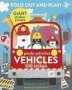 Fold Out And Play Vehicles - Giant Sticker Scenes Puzzle Activities 500 Stickers   Paperback