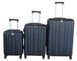 Smte 3-PIECE Travel 28-INCH Luggage Suitcase Set Stylish Black With Keychain