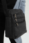 Unisex Multi Zipper Sling Shoulder Bag Crossbody Travel Messenger Bag Large