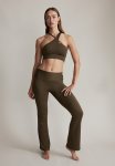 Flared Yoga Leggings In Softmove - Khaki Green