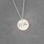 Mila Personalized Disc Necklace Silver Stainless Steel Ready In 3 Days