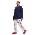 Donnay Plus Size Ink & Leaf Print Pj Set