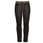 Lurex Waistband Coated Pants - Black XXL