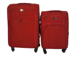 Smte-trolley 2 Piece Travel Luggage Spinner -fabric Red With Keychain