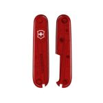 Victorinox Swiss Army Victorinox Transparent Red Handle Scale Set For 91MM Swiss Army Pocket Knives