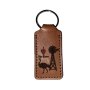 I Love The Karoo" Ostrich & Windmill Leather Keyring