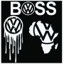 Vw Boss Fuel Tank Dripping Vw Africa Vinyl Silver Color STICKER-3 Pack.