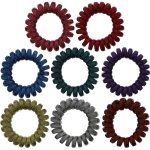 Hair Elastics Telephone Cord Coloured 10 PACK