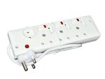 Zs - 7 Way MultiPlug With 3 Illuminated Switches P-07B