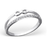 C1167-C23266- 925 Sterling Silver Infinity Cz Stones Ring - Size 6 - Back Order 7-10 Days