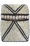 Beaded Tribal Boxes - Large 20 X 26 Cm White natural