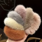 6 Pcs Pom Pom Hair Ties Fuzzy Hair Scrunchies Soft Hair Ties Ponytail Holders With Faux Rabbit Fur Fluffy Fuzzy Elastic Hair Ban
