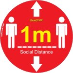 Tork Craft Covid 19 - 300MM Round Social Distancing Graphic - Double Arrow Social Red
