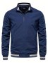 Men's Classic Design Bomber Jacket Vintage Stand Collar Zip Up Windproof Sports Jacket For Outdoor