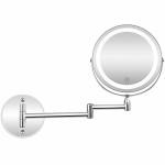 Wall Mounted Mirror LED Beauty Mirror 1X 10X Magnification Double Side Folding Vanity Lamp Retractable 360 Rotating Function Sha