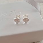 Shelley 925 Sterling Silver Shell Earrings Size 7X6MM