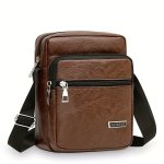 Men's Casual Business Sling Bag Multi-layer Single Shoulder Bag Causal Satchel Bag For Vacation & Outdoors Activities & Daily Co