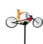 Frog Bicycle Wind Spinner Garden Stake Metal Yard Decor