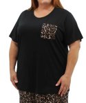 Ladies Printed Pj Top - 6XL Black