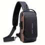 Men's Anti-Theft Sling Bag With Password Lock - Casual Sports Crossbody & Shoulder Pack Durable Oxford Material Street Style