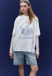 Oversized Motif-detail T-Shirt - Cream Los Angeles