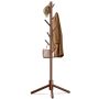 Unisakey Durable Wooden Coat Rack Freestanding Coat Rack With Stable Triangular Base 8 Hooks & 3 Adjustable Heights Simple Assembly For Bedroom Ha