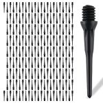 Linkvisions 2BA Thread Plastic Tip Dart Points Soft Dart Tips Replacement Dart Accessories Black 200PCS