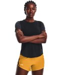 Women's Ua Streaker Snow Cloud Short Sleeve - Black LG