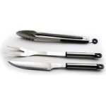 Alva 3-Piece Stainless Steel BBQ Tool Set – Silicone Grip Tongs