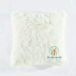 Smte Soft Fluffy Pillow Cover Set White With Keychain