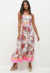 Strappy Tiered Maxi Dress - Pink Fan Palm