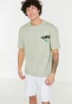 Oversized Back Logo Graphic Tee - Light Mint
