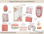 Cot Duvet Bedding Peachy And Pink Peoni With A Touch Of Woodlands Set