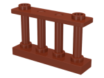 Parts Fence 1 X 4 X 2 Spindled With 2 Studs 30055 - Reddish Brown