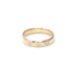 The Leo Half Round Band With White Diamonds In Yellow Gold - W