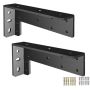 2 Pieces Heavy Duty Floating Shelf Brackets 22.2 Cm Steel 300 Kg Black