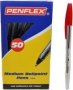 Ballpoint Pens - Medium Red Box Of 50