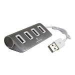 Volkano Pivot Series 4 Port USB Hub - Silver