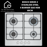 Bosch Series 2 - Stainless Steel 4 Burner Gas Hob - 60CM