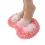 Shower Foot And Back Scrubber Mat Wall Mounted Shower Foot Scrubber With Suction Cups Exfoliating Silicone Massage Cleaner Mat P