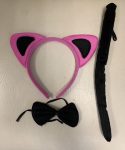 Black And Pink Cat Set Alice Band