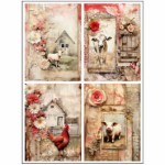 Tear Resistant Deco Print A6 Rustic Farm