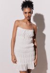 Smocked Bodycon Dress - Cream