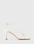 Summer Strappy Metal Trimmed Heeled Sandal - 41 Ivory