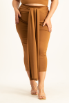 Savannah Wrap Tie Detail Skirt - Toffee - XL
