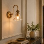 Industrial Glass Wall Light Antique Brass Antique Silver - Antique Silver
